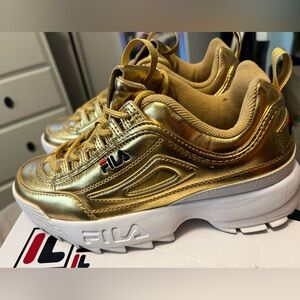 FILA metallic gold sz 8